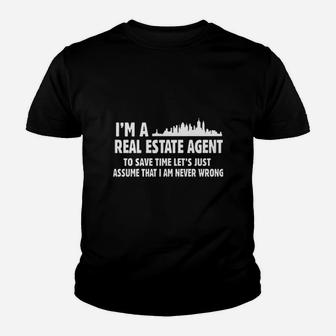 I Am Real Estate Agent Youth T-shirt | Crazezy DE