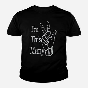 I Am This Many 3 Youth T-shirt | Crazezy