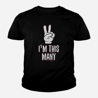 I Am This Many Two Year Old Birthday Youth T-shirt | Crazezy CA
