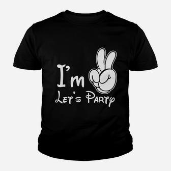 I Am Two Lets Party 2Nd Birthday Youth T-shirt | Crazezy