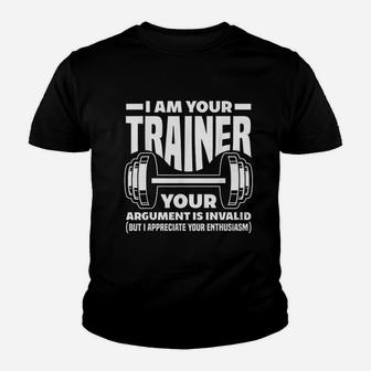 I Am Your Trainer Gym Personal Trainer Coach Youth T-shirt - Thegiftio UK