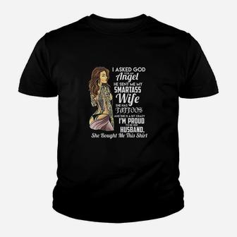I Asked God For An Funny Wife Woman Youth T-shirt | Crazezy CA