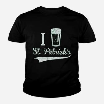 I Beer Saint Patricks Day Funny St Patty Drinking Shamrock Irish Youth T-shirt | Crazezy