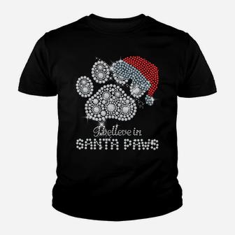 I Believe In Santa Paws Cat Dog Lovers Christmas Xmas Gift Sweatshirt Youth T-shirt | Crazezy CA