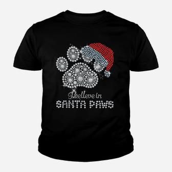 I Believe In Santa Paws Cat Dog Lovers Christmas Xmas Gift Youth T-shirt | Crazezy UK