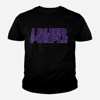 I Bleed Purple Graphic For Sports Fans Youth T-shirt | Crazezy