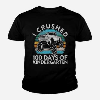 I Crushed 100 Days Of Kindergarten Gift Monster Truck Pre-K Youth T-shirt | Crazezy DE