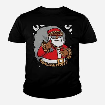 I Do It For The Hos Christmas African American Santa Black Sweatshirt Youth T-shirt | Crazezy