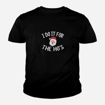 I Do It For The Hos Christmas Tree Festive Santa Holiday Youth T-shirt - Monsterry