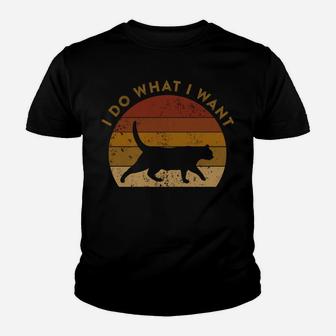 I Do What I Want Funny Cat Meme Youth T-shirt | Crazezy