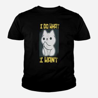I Do What I Want Funny Cat Tee Kitten Angry Paws Cat Lovers Youth T-shirt | Crazezy AU