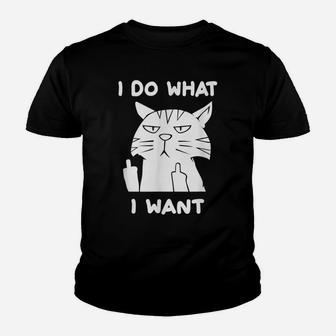 I Do What I Want With My Funny Cat Youth T-shirt | Crazezy AU