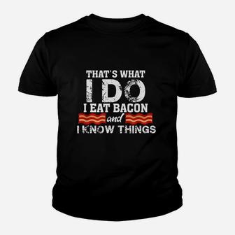 I Eat Bacon Funny Bacon Lover Gift Foodie Meat Youth T-shirt | Crazezy DE
