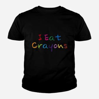 I Eat Crayons Funny Drawing Coloring Youth T-shirt | Crazezy CA