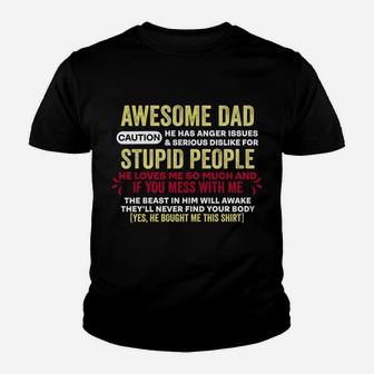 I Get My Attitude From My Dad Youth T-shirt | Crazezy UK