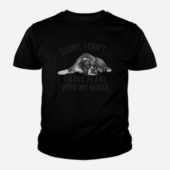 I Have Plans With My Boxer Youth T-shirt - Thegiftio UK