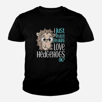 I Just Freaking Love Hedgehogs Gift Youth T-shirt | Crazezy AU