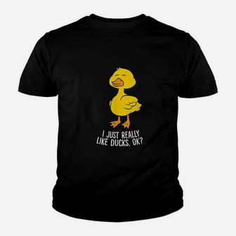 I Just Really Like Ducks Youth T-shirt | Crazezy