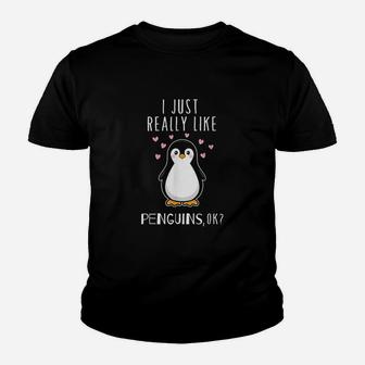 I Just Really Like Penguins Ok Youth T-shirt | Crazezy