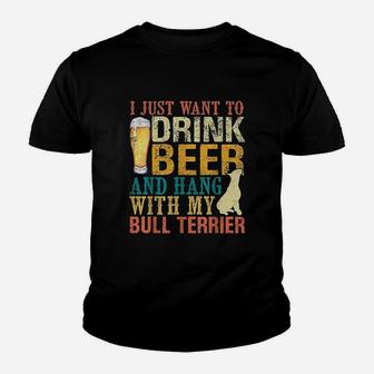 I Just Want To Beer And Hang With My Bull Youth T-shirt | Crazezy CA