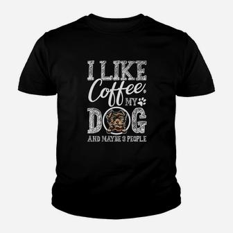 I Like Coffee My Yorkie And Maybe 3 People Youth T-shirt | Crazezy