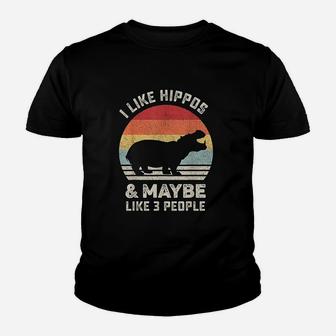 I Like Hippos Animal Hippo Lover Youth T-shirt | Crazezy DE
