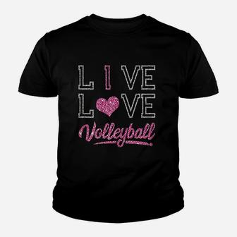 I Live Love Volleyball Youth T-shirt | Crazezy CA