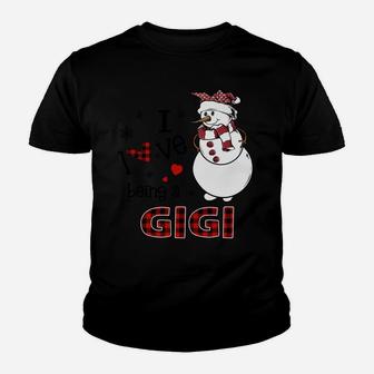 I Love Being A Gigi Snowman - Christmas Gift Youth T-shirt | Crazezy UK
