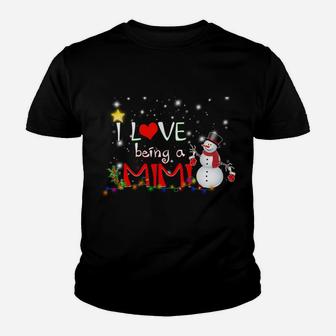 I Love Being A Mimi Christmas Tee Snowman Lovers Gift Youth T-shirt | Crazezy AU