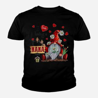 I Love Being A Nana - Gnome Daisy Heart Youth T-shirt | Crazezy