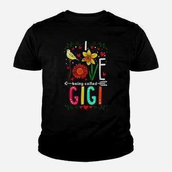 I Love Being Called Gigi Flower Youth T-shirt | Crazezy