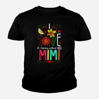 I Love Being Called Mimi Grandma Nana Gigi Flower Youth T-shirt | Crazezy