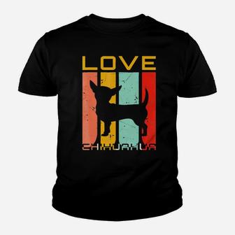 I Love Chihuahua Distressed Vintage Poodle Lover Youth T-shirt - Monsterry