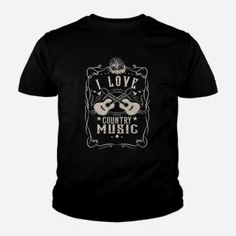I Love Country Music Vintage Youth T-shirt | Crazezy AU
