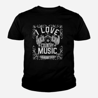 I Love Country Music Youth T-shirt | Crazezy AU