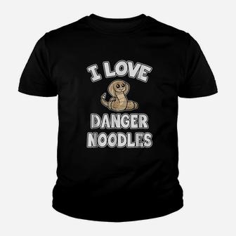 I Love Danger Noodles Cute Snake Youth T-shirt | Crazezy