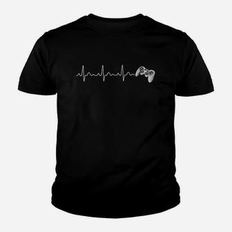 I Love Gaming Heartbeat Controller Gift Youth T-shirt | Crazezy UK
