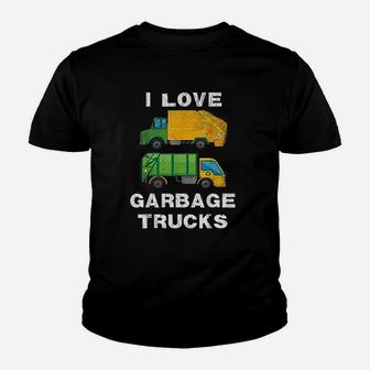 I Love Garbage Trucks Youth T-shirt | Crazezy