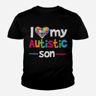 I Love - Heart - My Autistic Son - Autism Awareness Youth T-shirt | Crazezy CA