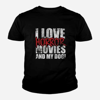I Love Horror Movies Dog Puppy Pet Fur Animal Youth T-shirt | Crazezy CA