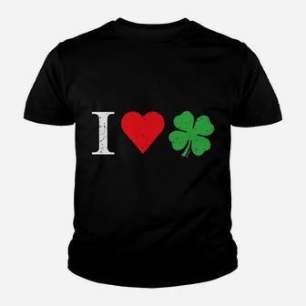 I Love Irish - Shamrock - Good Luck 4 Leaf Clover Youth T-shirt | Crazezy UK