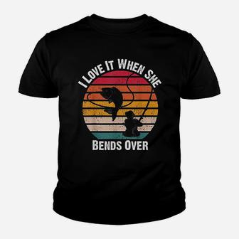 I Love It When She Bends Over Fishing Youth T-shirt | Crazezy