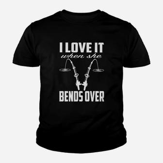 I Love It When She Bends Over Fishing Youth T-shirt | Crazezy