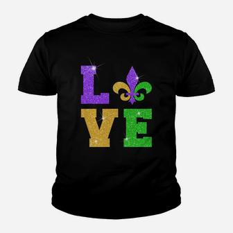 I Love Mardi Gras T-Shirt Fleur De Lis Gift Men Women Sweatshirt Youth T-shirt | Crazezy