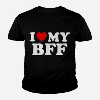 I Love My Bff Best Friend Forever - Red Heart Youth T-shirt | Crazezy