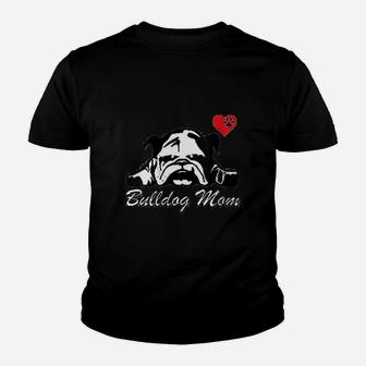 I Love My Bulldog Mom Youth T-shirt | Crazezy