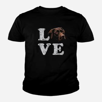 I Love My Chocolate Lab Labrador Retriever Dog Youth T-shirt | Crazezy AU