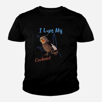 I Love My Cockatiel Best Bird Lover Youth T-shirt | Crazezy UK