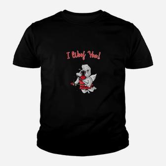 I Love My French Bulldog Frenchie Cupid Dog Valentines Day Youth T-shirt - Monsterry
