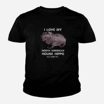 I Love My House Hippo Skinny Pig Owners Youth T-shirt | Crazezy